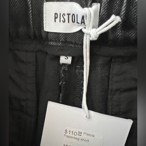Pistola - NWT Salem Cooper Paperbag Drawstrings Short in Black Size -Small - Picture 9 of 9